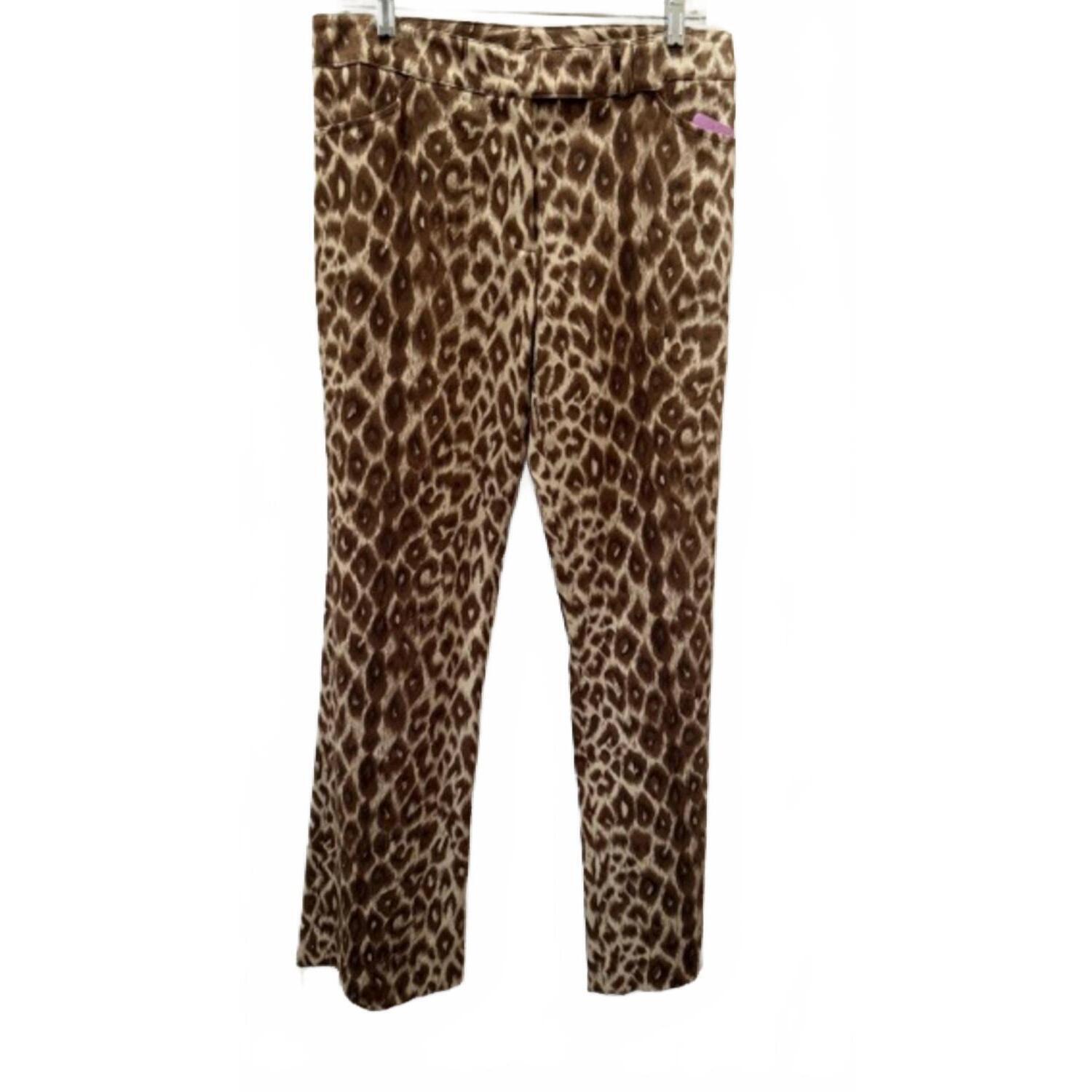 New F.L. Malik Women's Walk On The Wild Side Pants In Brown And Beige